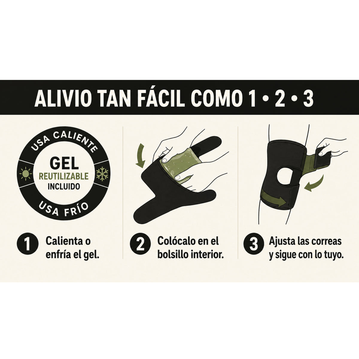 Rodillera Terapia Calor/Frío — Alivio Cuando lo necesites