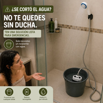 Ducha Portátil Recargable — Dúchate donde quieras, incluso cuando no hay agua