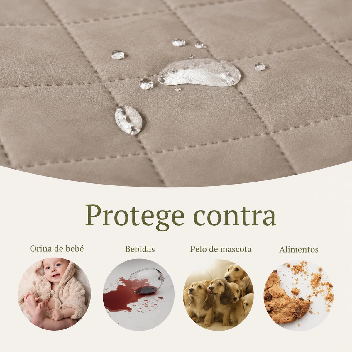Cubre Sofá Acolchada — Protege de Manchas y Desgaste
