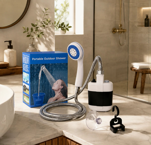 Ducha Portátil Recargable — Dúchate donde quieras, incluso cuando no hay agua